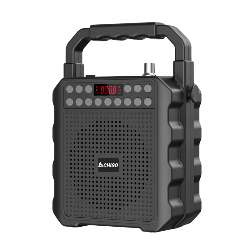 CHIGO Wireless Bluetooth Speaker Portable Handheld Small Home Radio Outdoor Loudspeaker Multifunctional Amplifier for Collection Meeting Teaching Stall Store Promotion