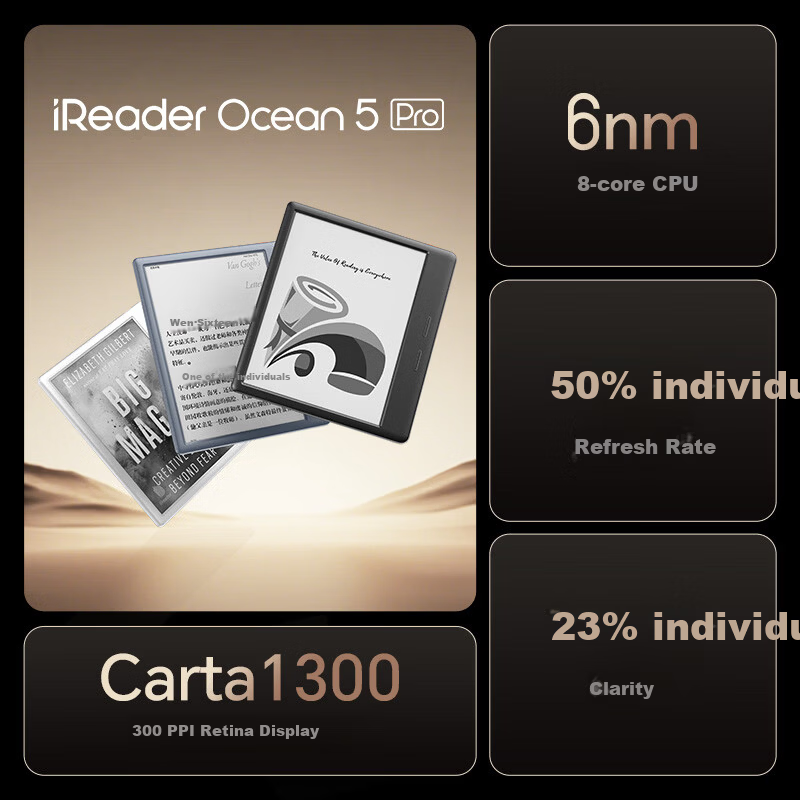 IReader Ocean5 Pro 7-inch Smart E-Reader E-Ink Tablet AI Learning Portable Space Black