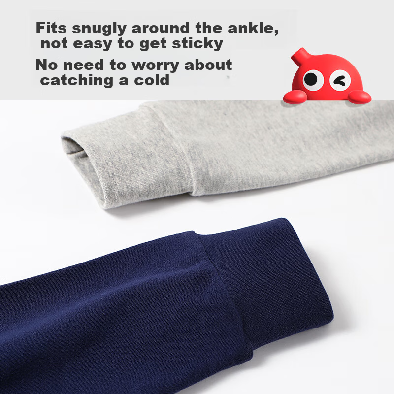 Hodo Children's Autumn Cotton Thermal Pants Boys Pure Cotton Warm Pants Boys Full Cotton Knit Pants Mid-Large Kids Sleep Pants Single Piece
