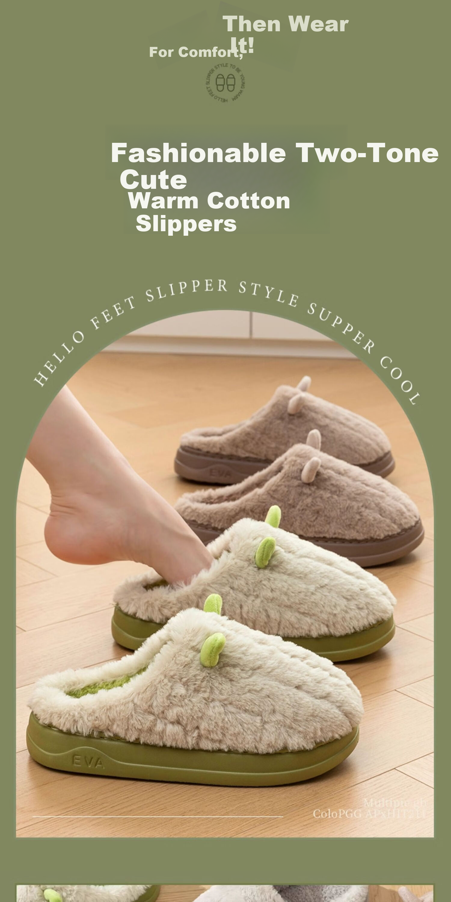 YUZHAOLIN Unisex Cotton Slippers Winter Fashion Cartoon Plush Warm Indoor Home Cotton Shoes YD628 4