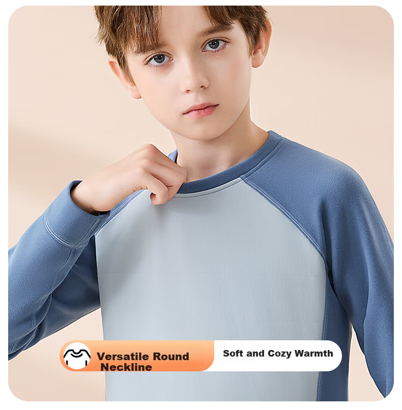Yalu Children's Winter Warm Top Unisex Kids Wool Patch Thickened Base Shirt Baby Thermal Innerwear Outerwear 10
