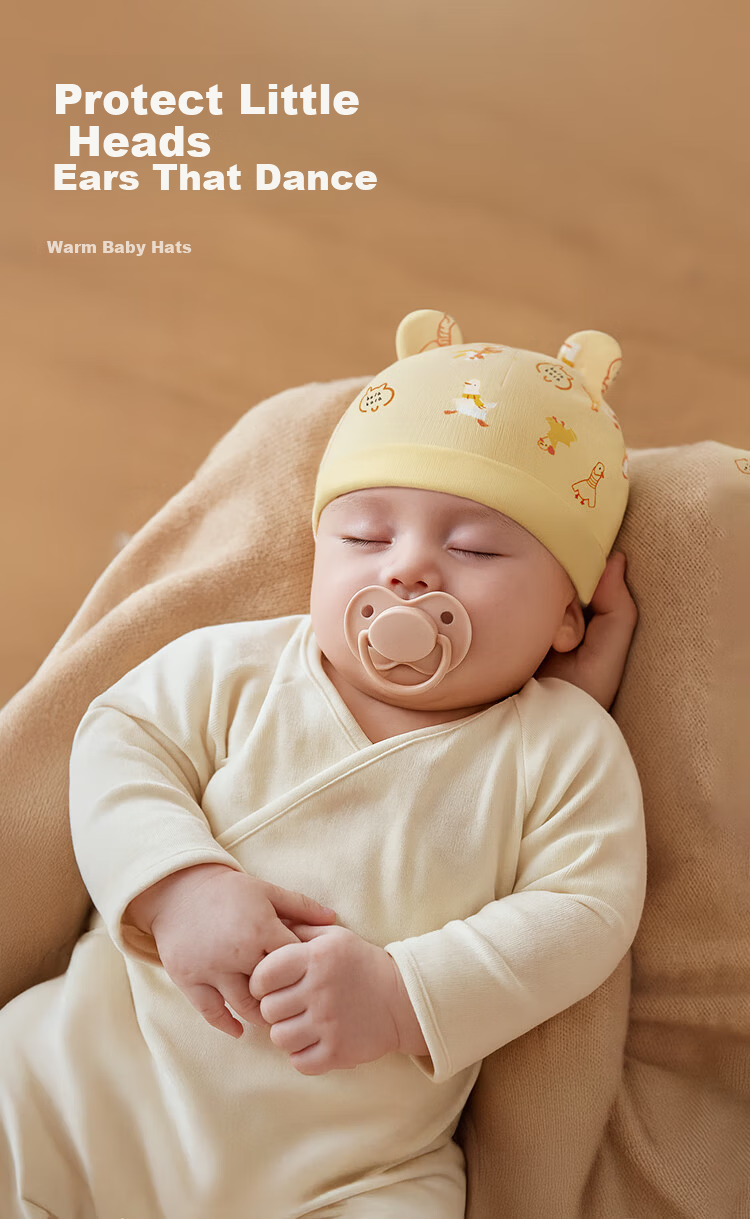 Balabala BalaOne Baby Hat Newborn Knit Printed Soft Skin-Friendly Cute Cap 3