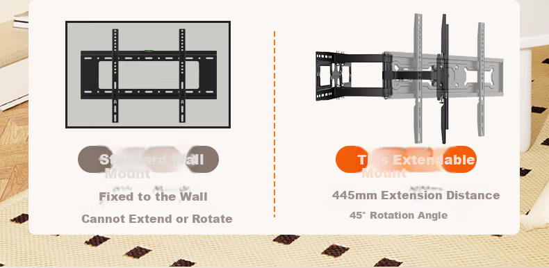 Beishi 32-75 Inch TV Mount Bracket Rotatable Extendable LCD Wall Mount Universal TV Stand 4