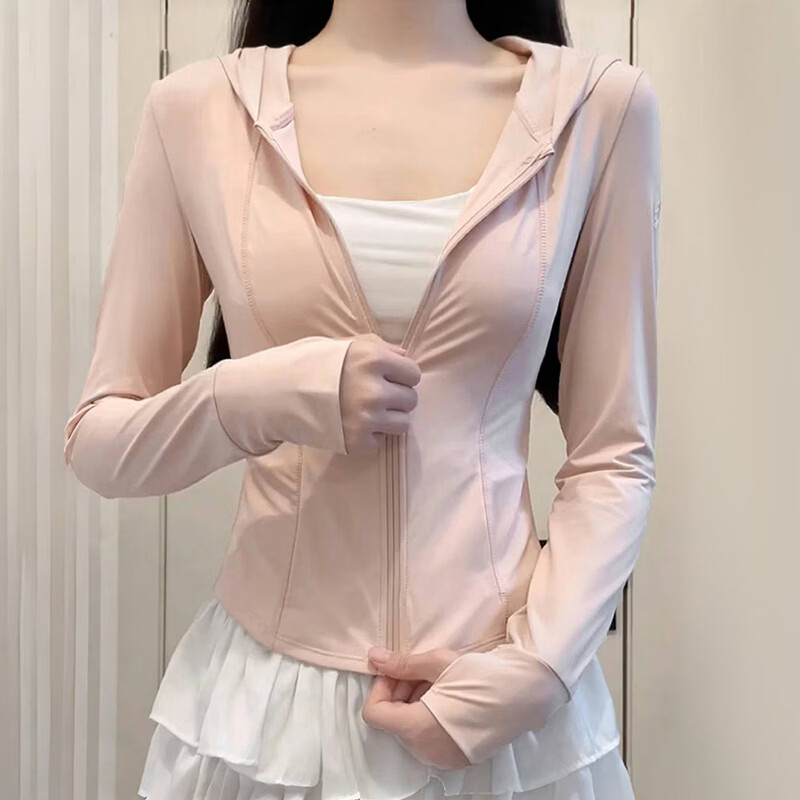 Langsha Women's Ice Silk Sunscreen Jacket Summer Thin Outdoor UV Protection Slim Fit Short Cardigan Coat