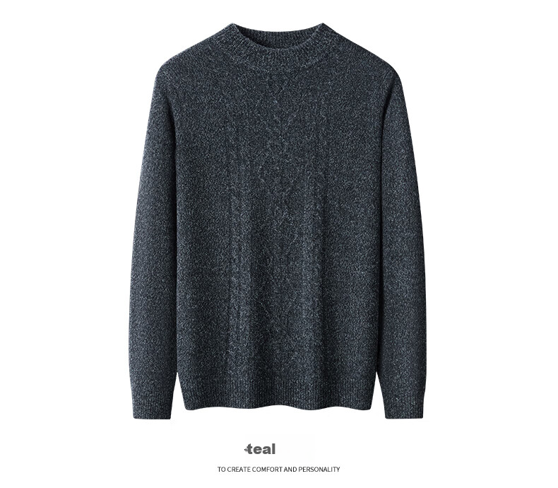 Hengyuanxiang Men's Thickened Wool Sweater Autumn Winter 100% Pure Wool Half Turtleneck Simple Casual Solid Color Knitwear 30