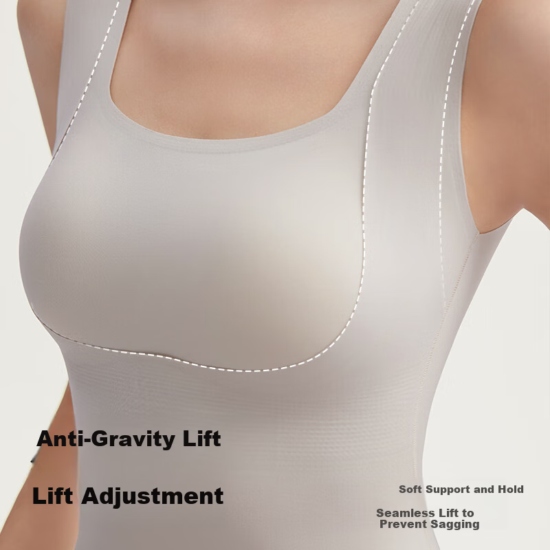 Modal Foundation Invisible Seamless Skin Tone Thermal Vest with Chest Pad for Women, Antibacterial Heating Innerwear, Outerwear Base Top