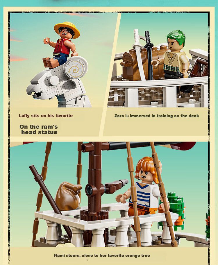 LEGO Pirate Ship 75639 One Piece Adventure Melon Luffy Ship Toy for Boys And Girls Children's Day Gift Decoratio 10