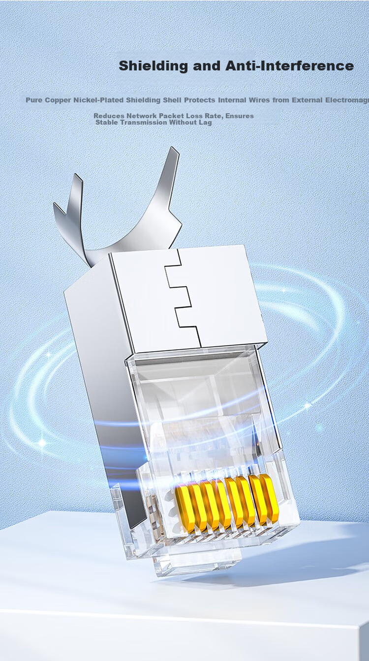 Sanze Cat6A Shielded RJ45 Connector Super Category 6A 10Gbps Two-Piece Network Plug 10pcs SJ6A10 5
