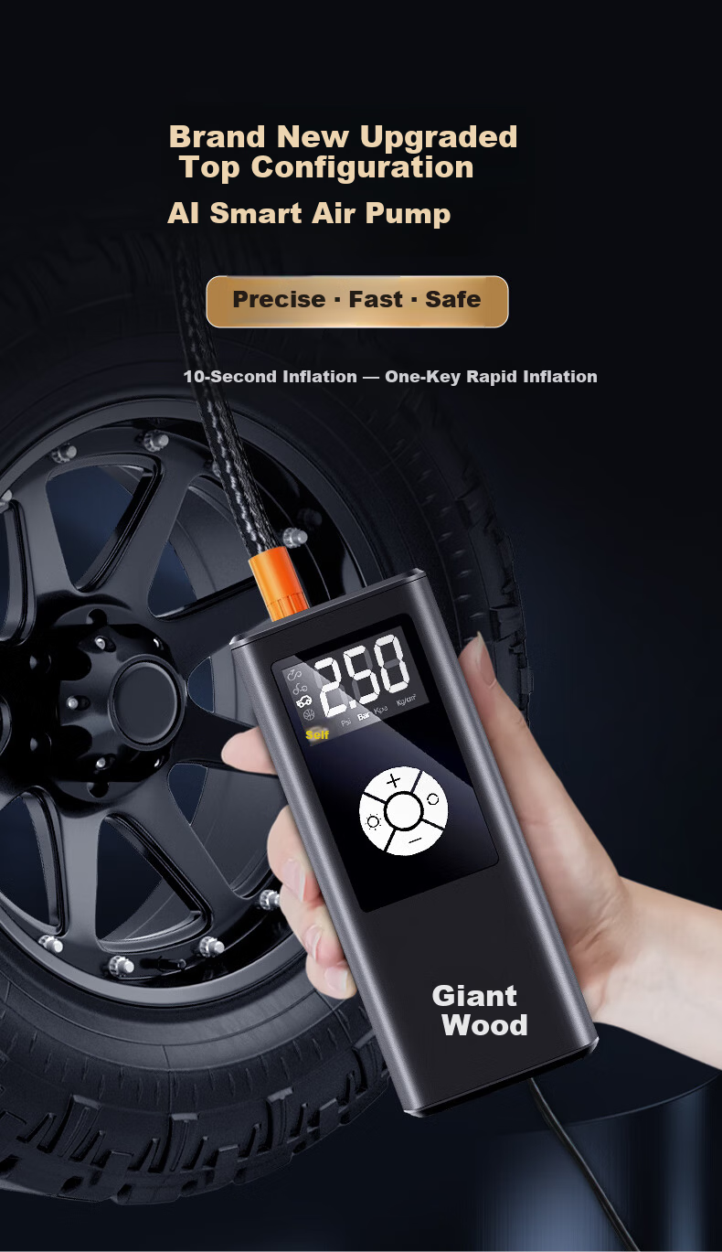 Jumu 12V Wired Portable Car Tire Inflator Electric Air Pump Multifunctional Air Compressor 1