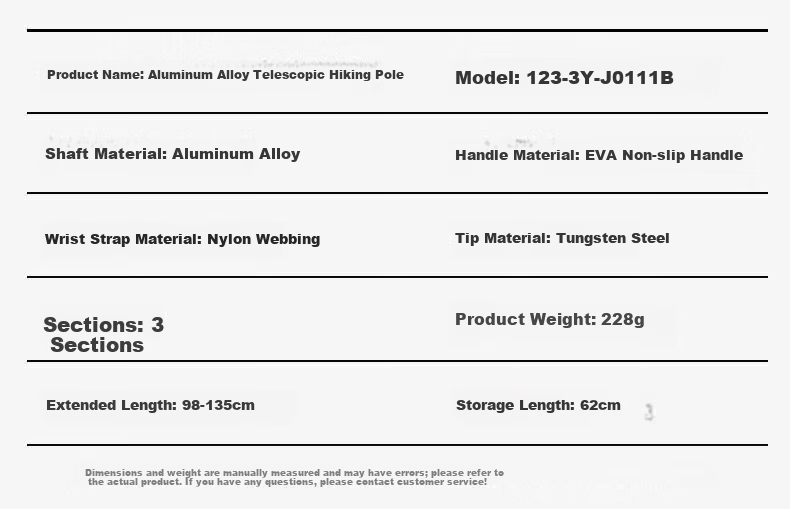 TERROR Aluminum Alloy Ultra-Light Telescopic Hiking Trekking Pole Outdoor Equipment Professional Mountain Climbing Stick Red Bead Model 9