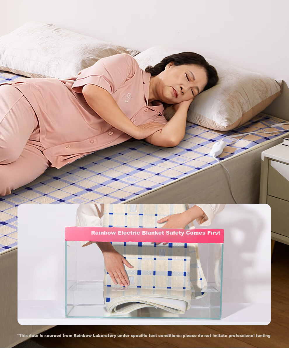 Rainbow High-Temperature Power-Off Warm Dream Single-Person Electric Blanket with Four-Level Control 1.5*0.7m 11