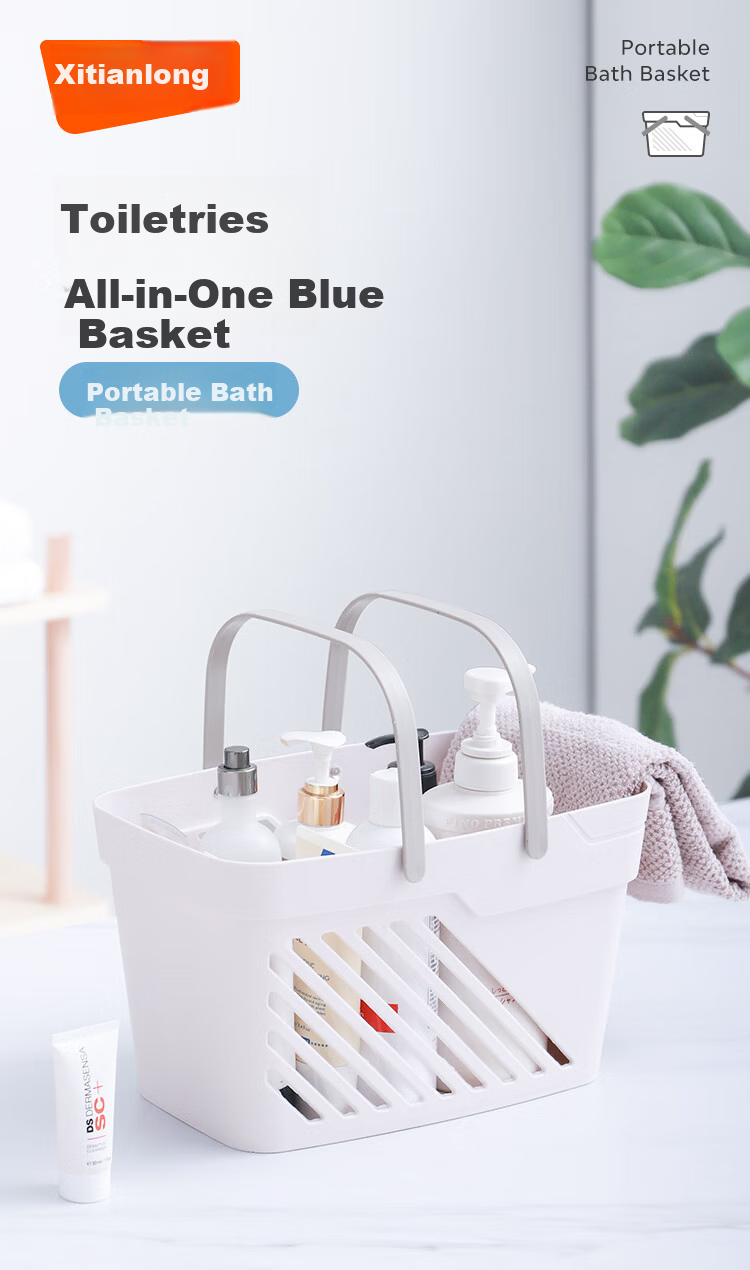 Xitianlong Large Bathroom Laundry Hamper, Household Plastic Laundry Basket, Clothes Storage Rack, Toy Storage Basket with Handle 1