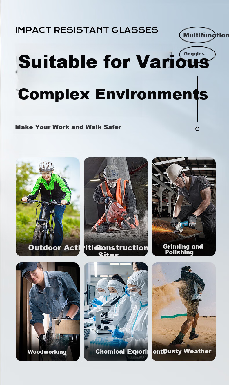 TA Protective Goggles Windproof Anti-Fog Liquid Splash Dustproof Safety Glasses for Cutting Grinding Cycling Mountaineering Skiing Compatible with Prescription Glasses Impact Resistant Scratch Resista 9