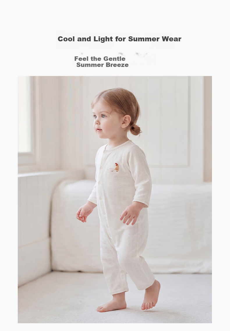 Guaiqixiong [Light And Soft Cotton] Baby Spring And Summer Romper, Thin Home Sleepwear, Infant Elastic All-Season Onesie, Spring And Autum 2