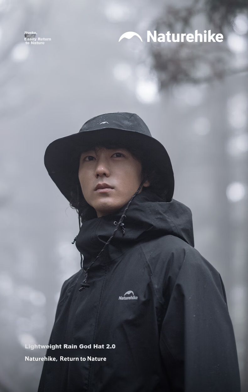 Naturehike Large Brim Fisherman Hat Outdoor Rainproof Sun Protection Waterproof Hiking Mountaineering Creek Walking Men's Hat 1
