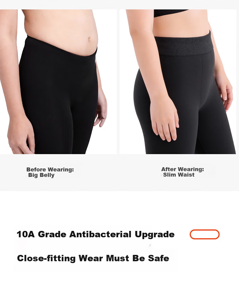Afandi Black Plus Size Thermal Leggings for Women Autumn Winter High Waist Tummy Control Slimming Anti-Snag Wearable Tights 12