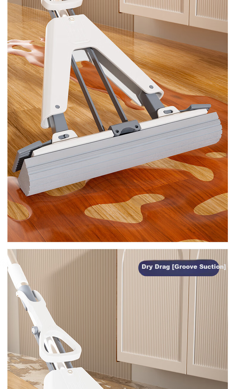 Grace Gel Cotton Mop 38cm with 1 Mop Head Large Household Absorbent Sponge Mop Roller Clean 2