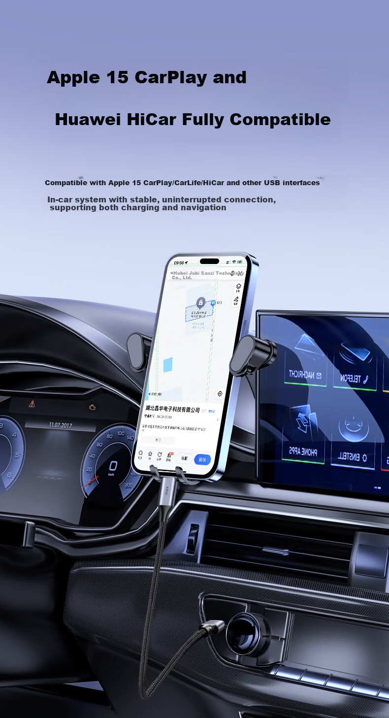 Jinghua USB 3.2 to Type-C Data Transfer Cable CarPlay Connection Cable 10Gbps 3A Fast Charging for iPhone 15 Huawei Xiaomi Phones 0.25m U682A 6