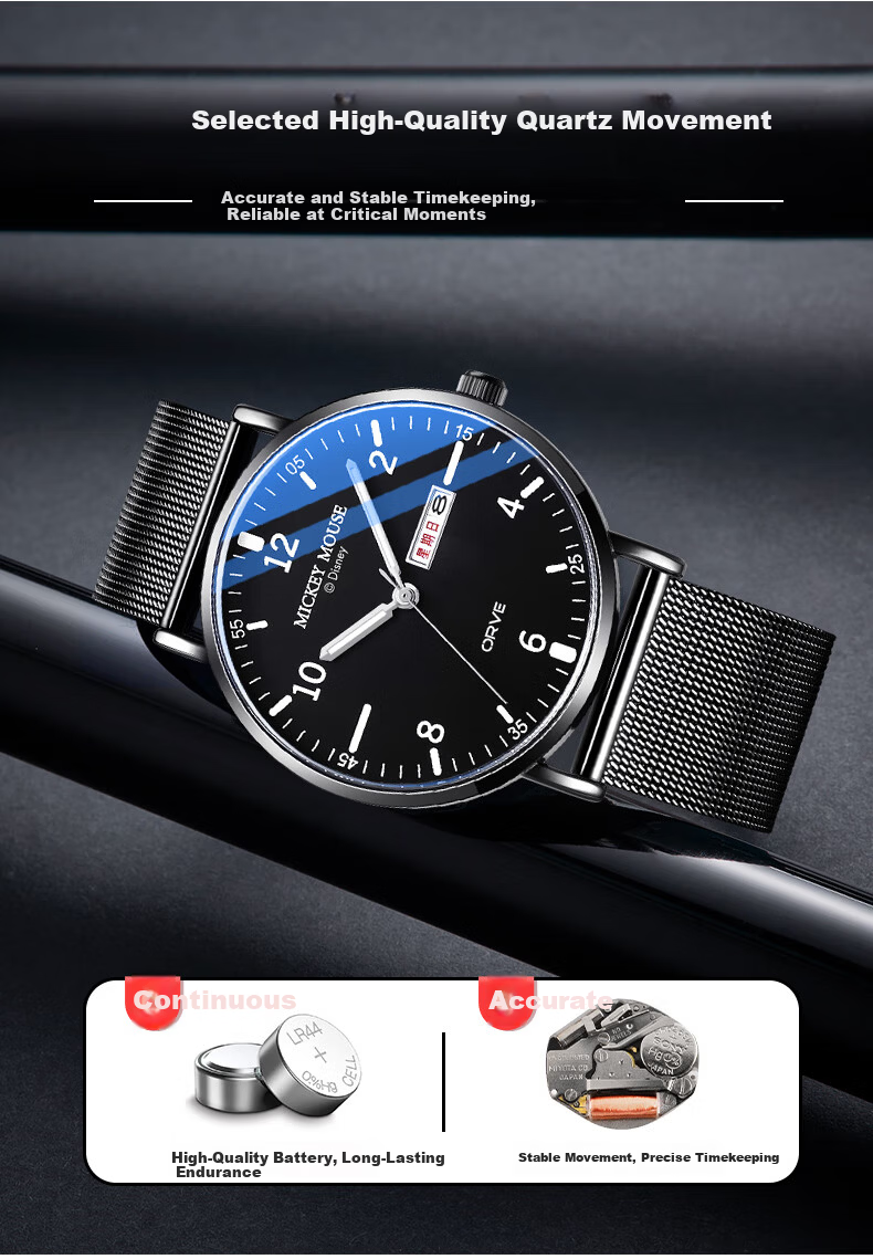 Disney Marvel Men's Watch Vintage Dual Calendar Waterproof Teen Student Gift 8