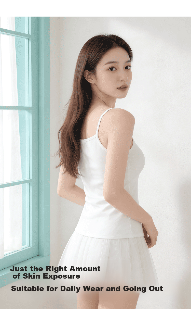 Urban Beauty Pure Cotton Padded Camisole Women's Integrated Bra Solid Color Basic Backless Innerwear Outerwear Top 11