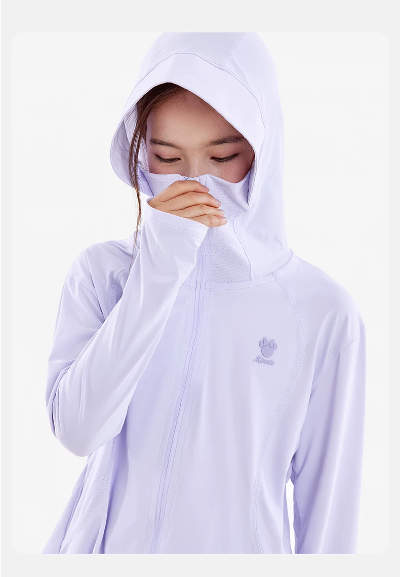 Disney Girls' Summer Sun Protection Jacket Kids UV Protection Skin Jacket Big Children Ice Silk Coat 10001 White 130 6