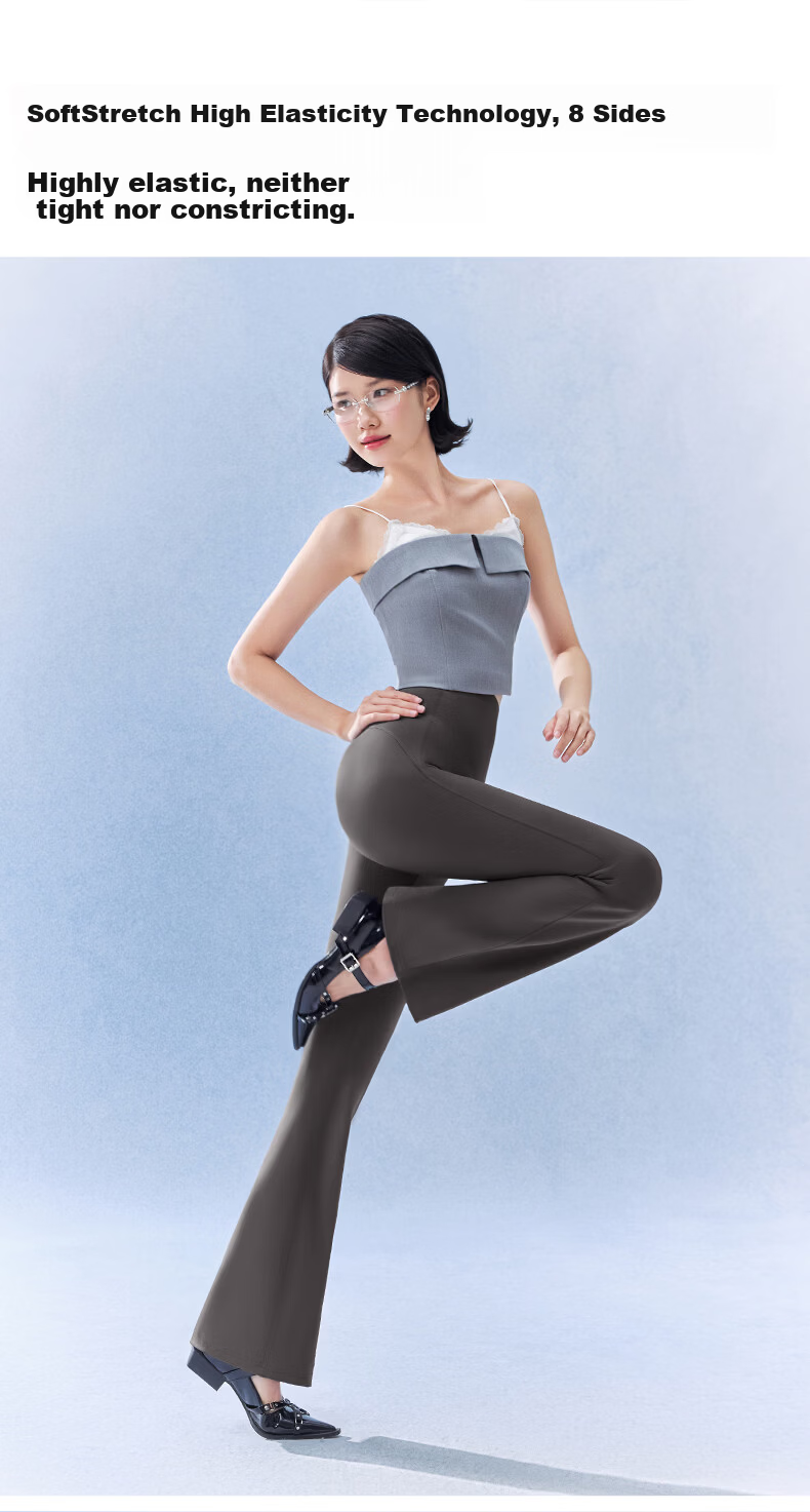 SIINSIIN Yang Mi Style 2026 Summer Women's Flared Yoga Pants Black Slim Casual Shark Flare Trousers 6