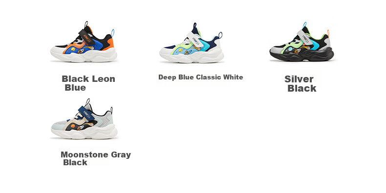 XTEP Kids Mesh Cartoon Element Sports Shoes Non-Slip Sole Boys Casual Shoes Deep Blue/Classic White Size 28 15