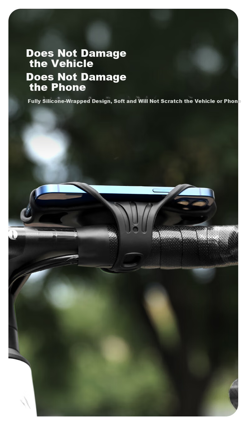 Captain Tas Silicone Phone Holder Cycling Navigation Mount Road Bike Mountain Bike Handlebar Integrated Bracket Strap Gear 11