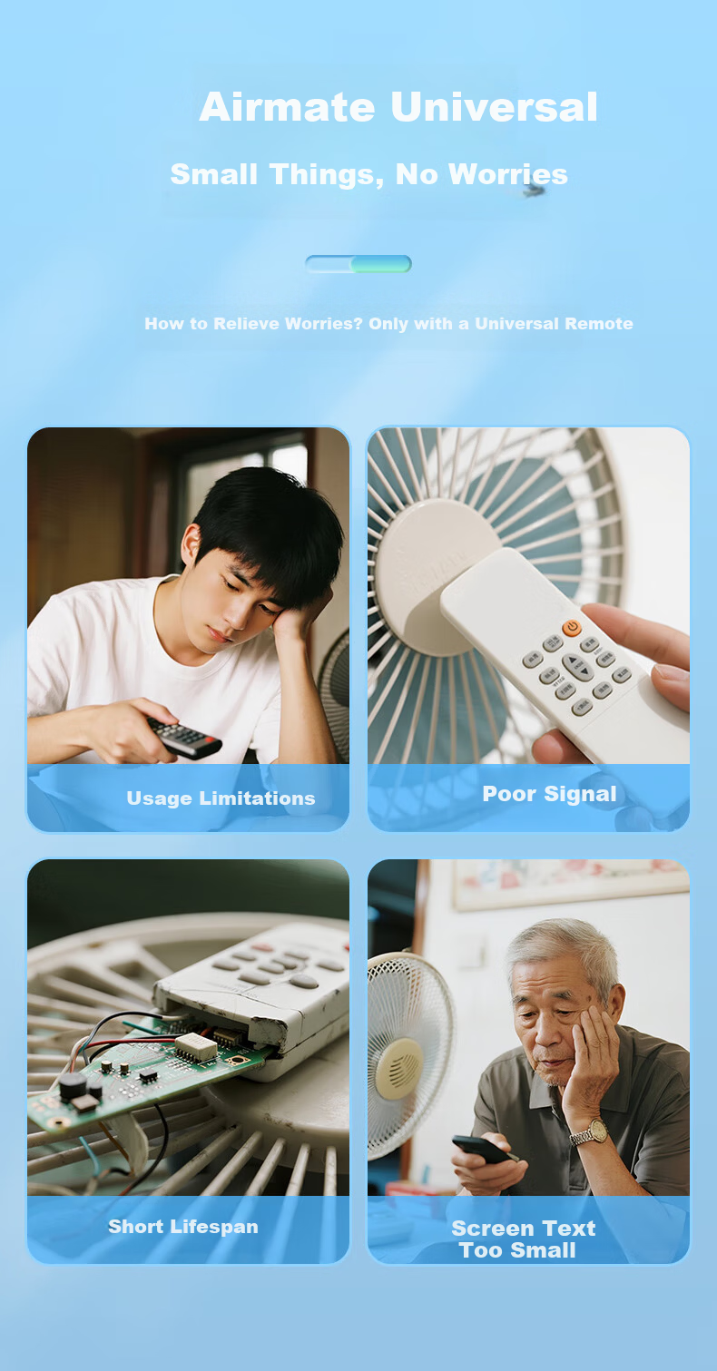 Beishi Universal Remote Control Battery for Airmate Electric Fan, Compatible with All Models, AA Size 2