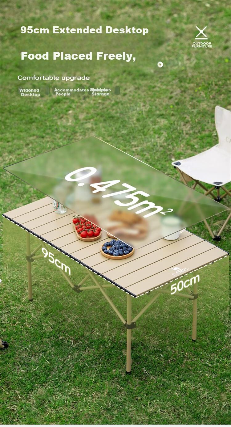 CAMEL Outdoor Folding Table Picnic Table Camping Table Equipment Egg Roll Table Camping Table and Chair Black 3654E 2