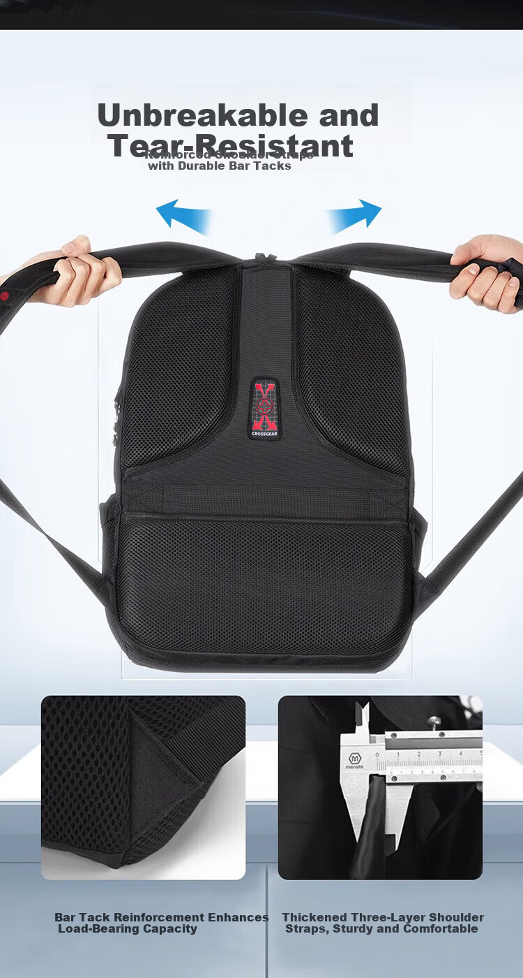 CROSSGEAR Swiss Army Knife Large Capacity Business Travel Backpack for Men 17.3-inch Laptop Bag 6
