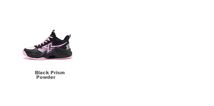 XTEP Youth Style Hunter Sports Shoes for Girls Lightweight Cushioning Anti-Roll Basketball Shoes Black/Prism Pink Size 38 5