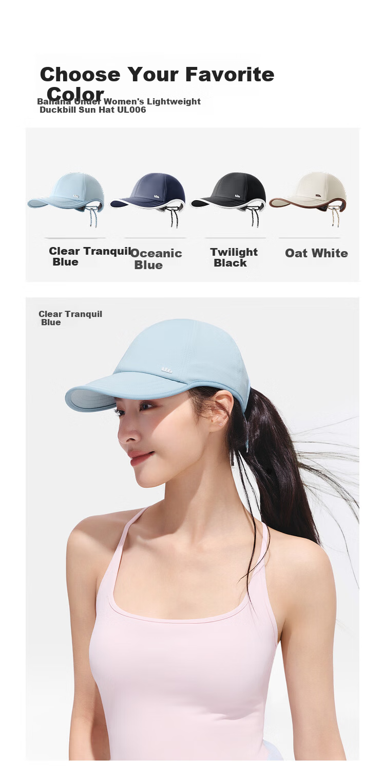 Beneunder Women's Lightweight Sun Protection Duckbill Cap Baseball Hat UV Protection Fashionable All-Face Sunshade Black 13