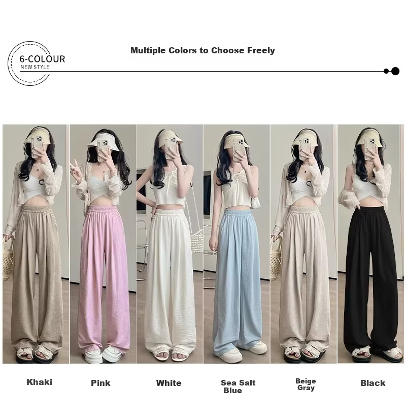 Xiang Yi Lover [JD Direct Purchase] Women's Casual Pants Summer Thin New Straight-leg Milk Fabric High Waist Draped Wide-leg Pants 4