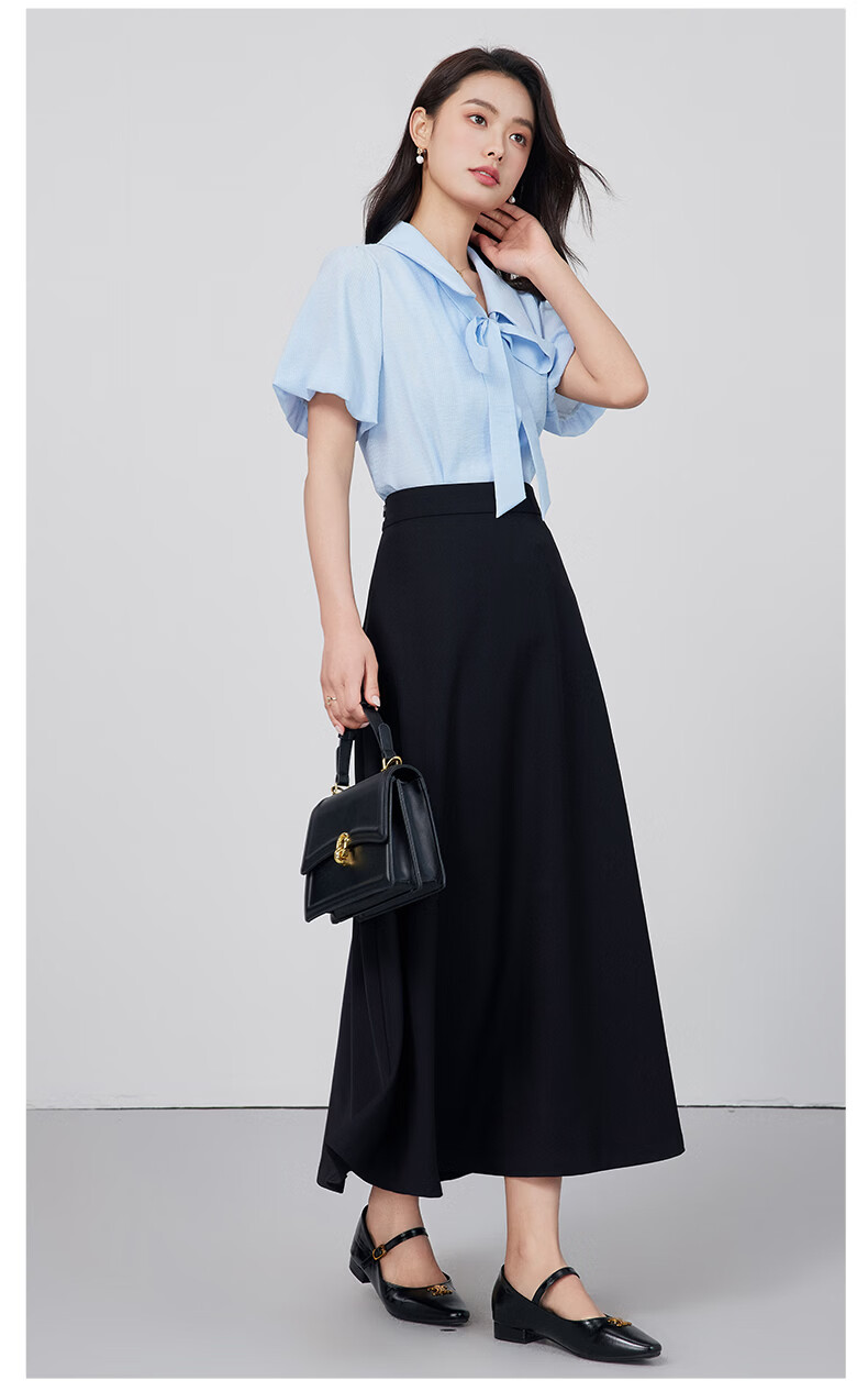 Dajiasi Blue Shirt Women 2026 Summer New Short Sleeve Fashion High-End Youthful Stylish Women's Blouse Top 14