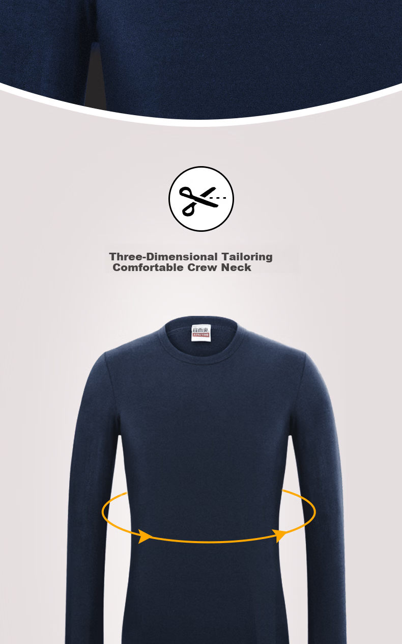 Yiershuang Premium 100% Cotton Men's Thermal Long Sleeve Anti-Static Cotton Underwear Autumn Winter 5