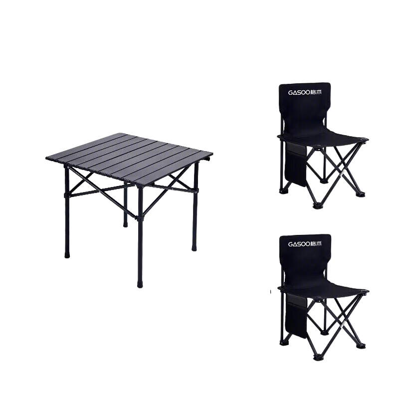 Gosoo Camping Gear Full Set Outdoor Folding Table and Chairs Portable Picnic Roll-up Table One Table Two Chairs