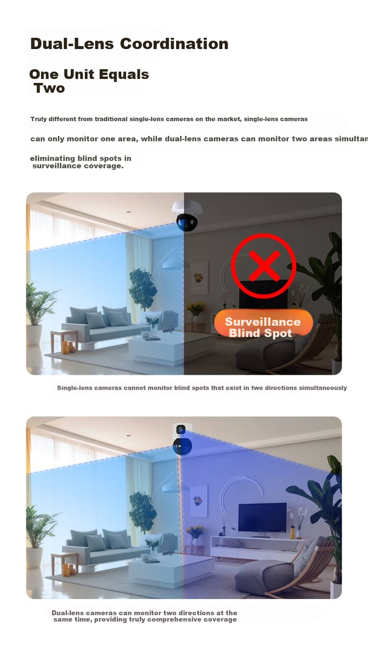 Konka Wireless Home Security Camera Indoor HD Two-Way Video Call Remote Mobile Monitoring 360-Degree Panoramic Night Vision Voice Intercom 6