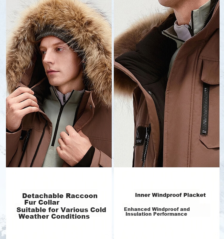 Bosideng 90% Down Jacket Unisex Couple Fashion Thickened Goose Down Large Fur Collar Mall Style Coat 9