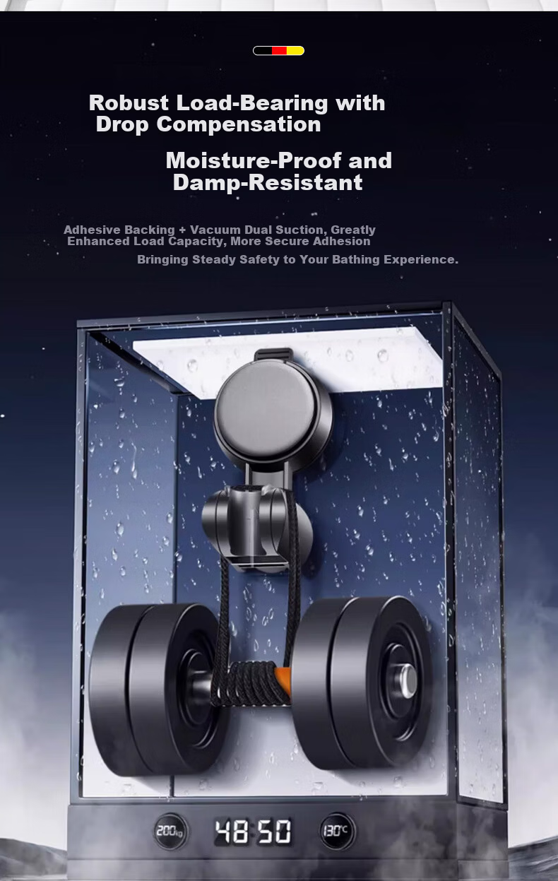 HOMK German No-Drill Suction Cup Shower Holder Adjustable Universal Bathroom Shower Base 10