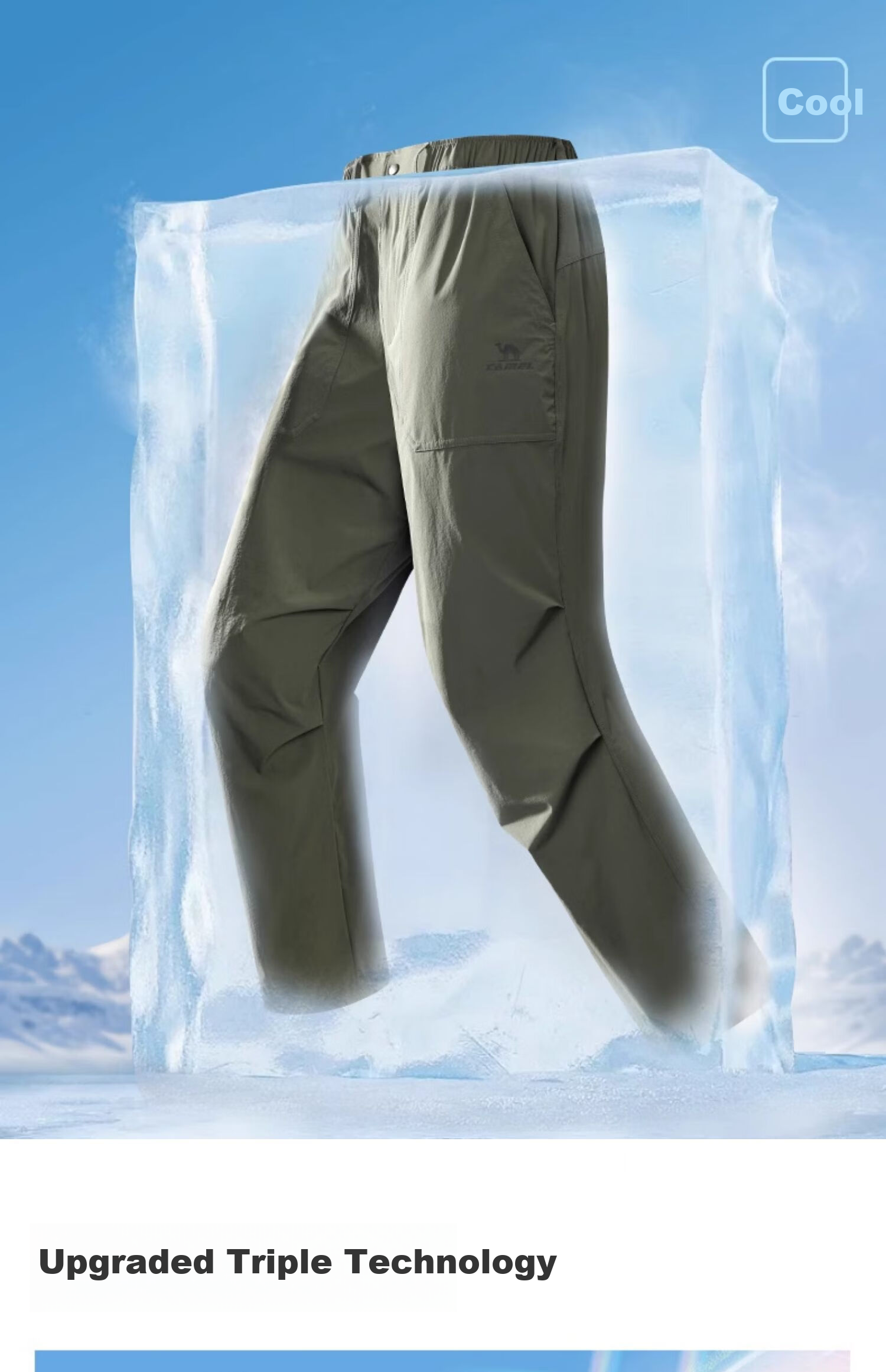 CAMEL [Dilraba Dilmurat Edition] Women's Outdoor Cargo Wide-Leg High-Waist Elastic Drawstring Jogger Pants 26