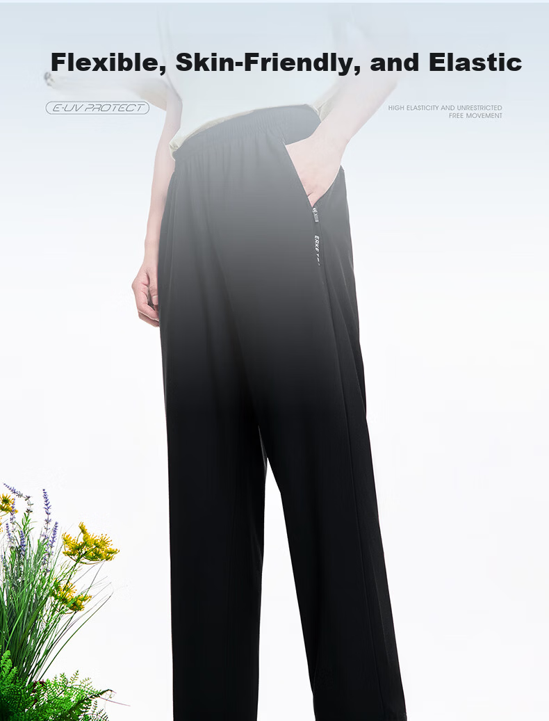 ERKE Knitted Capri Pants, Summer Ice-Cool Sun Protection Trousers, Straight-Leg Outdoor Casual Pants for Men, UPF50+ Versatile Sports Long Pants 9