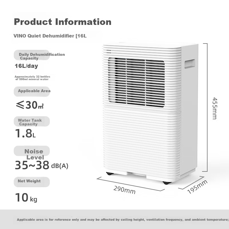 VINO Dehumidifier 16L/Day 32㎡ WiFi Connected Quiet Clothes Drying VD16E-FA5A(WH)