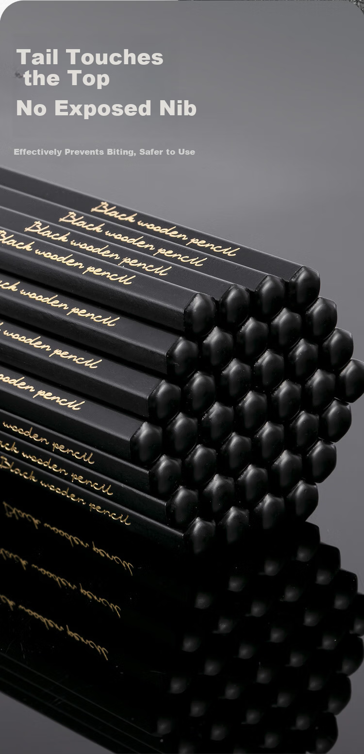 JD Jingzao Black Wood 2B Pencils 10-Pack Premium Hexagonal Student Exam Art Sketch Writing Drawing EU Standard 3