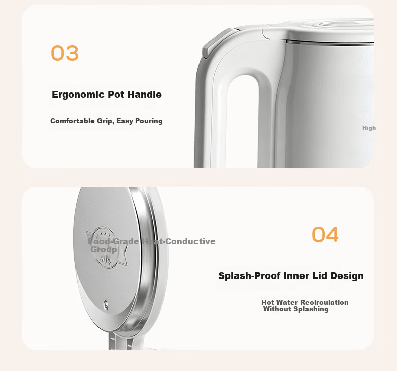 CHIGO Electric Kettle 1.8L Double-Layer Anti-Scald Stainless Steel Water Boiler High Power Fast Boiling Household Kettle 22