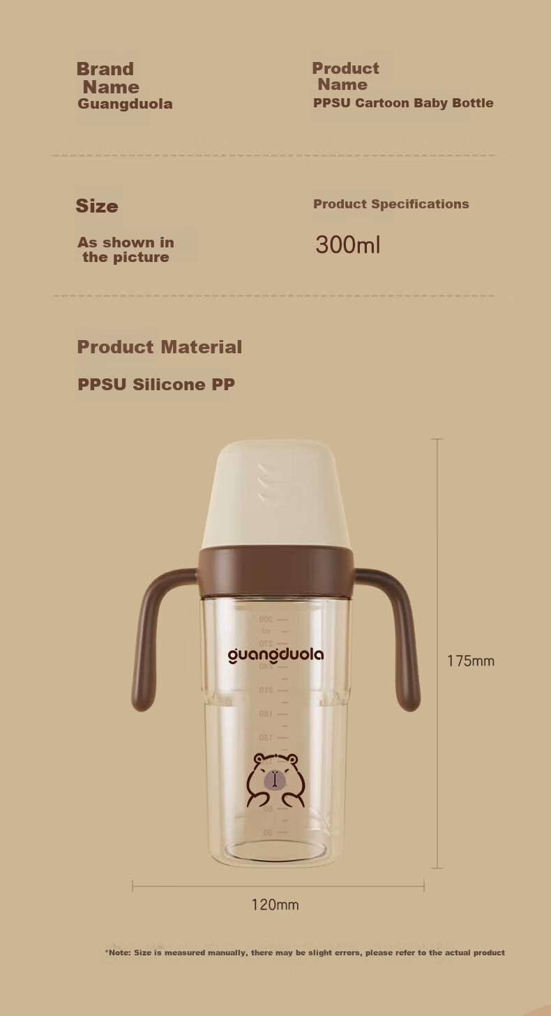 Guangdu Direct Drinking Straw PPSU Baby Bottle Training Cup for 6 Months to 6 Years Old, 300ml 13