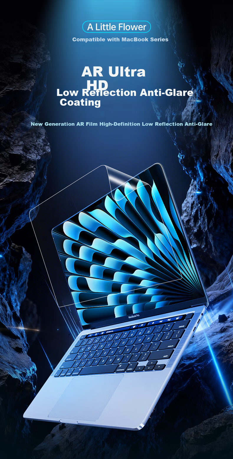 ALittleFlower [Anti-Glare|AR Anti-Reflective Film] Macbook Pro Screen Protector, 16-Inch M5/4/3/2/1 Protective Film, for 2026/24/23 Models of Apple Laptops, Eye Protection Film 4
