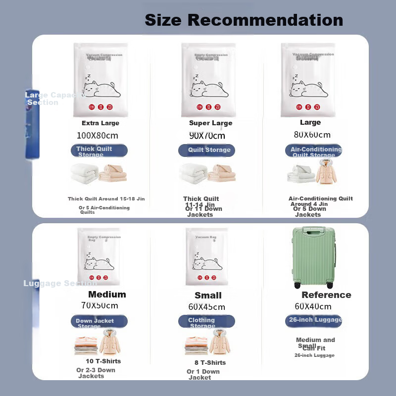 Ontu Vacuum Compression Storage Bag Electric Pump Quilt Clothes Down Jacket Travel Sealing Organizer Moving Packing Bag