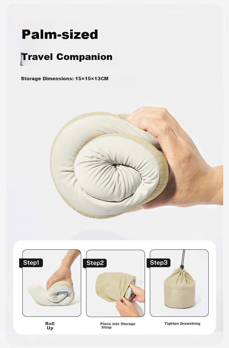 MOBIGARDEN Jinglv U-Shaped Travel Neck Pillow for Airplane and High-Speed Rail, Office Nap Neck Support Pillow NX25683003 Warm Sand Color 3