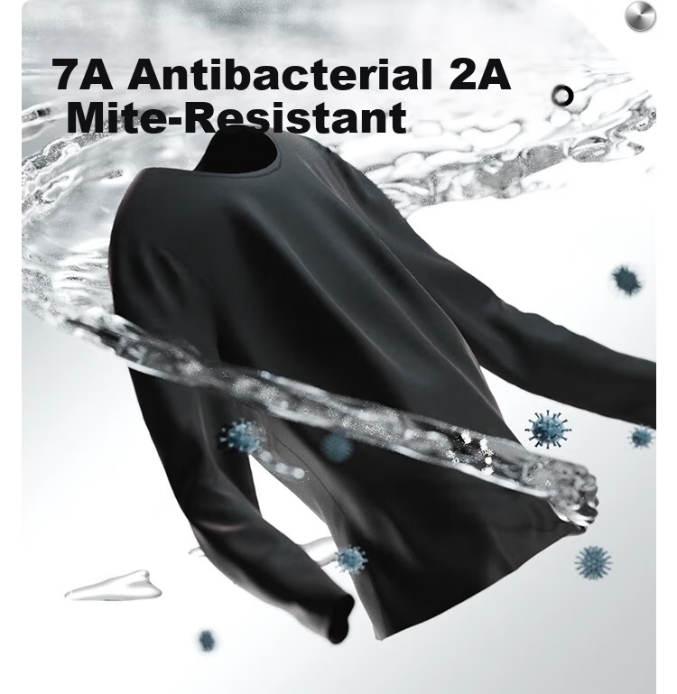 HLA [Chen Zheyuan's Choice] Thermal Underwear for Men, 230g Double-Sided Fleece, Antibacterial Heating Patch, Autumn Top And Bottom Set 17